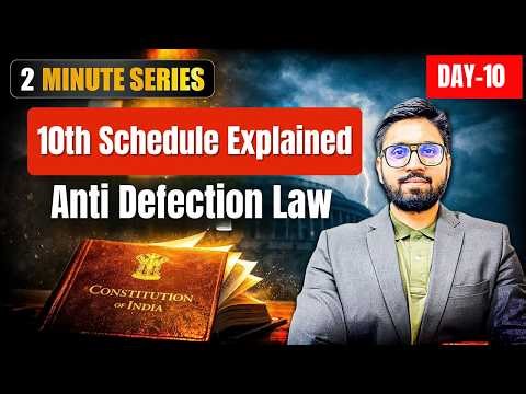 Polity UPSC Anti Defection Law Explained | 10th Schedule, Whip, Merger Clause, Disqualification