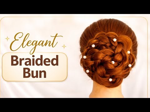 Elegant Braided Bun Hairstyle for Wedding & Party | Easy Bridal Updo Tutorial