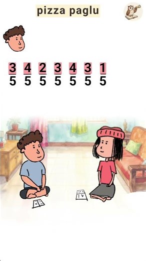 pizza paglu kon? | like fraction | #fraction #addition #maths #education#ncert