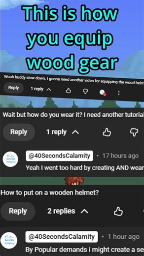 HOW TO EQUIP WOOD GEAR IN TERRARIA (very deep guide)