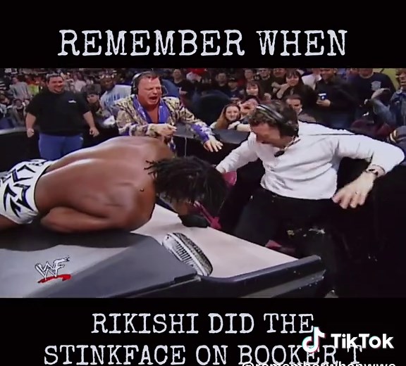 Rikishi delivered his infamous Stinkface on Booker T during a WWE SmackDown! episode in 2002. The over-the-top moment, complete with Booker’s shocked reaction, perfectly showcased Rikishi’s outrageous in ring persona. #WWE #WWEtiktok #WWEUniverse #Wrestling #WrestlingNews