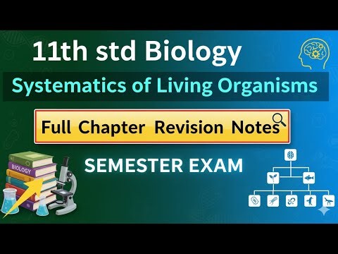 11th std Biology systematics of living organisms Class 11 Biology Revision Notes Semester Exam