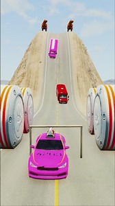 Infinite School Bus vs Bollards Crush #3 - BeamNG.Drive