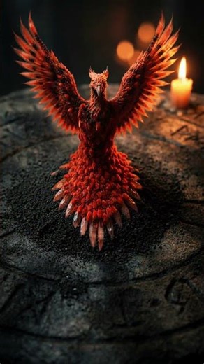 Witness the Rebirth: 10,000 Living Embers Sculpting the Phoenix #PhoenixRising #youtubeshorts
