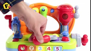 Liberty Imports Musical Learning Workbench Toddler Toys for Boys Girls Kids, Baby Early Education Toy Shape Sorter with Lights & Sounds for Teaching Colors, Shapes, Numbers