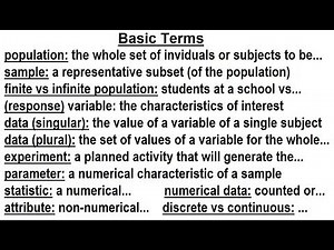 Statistics: Introduction (9 of 13) Basic Terms