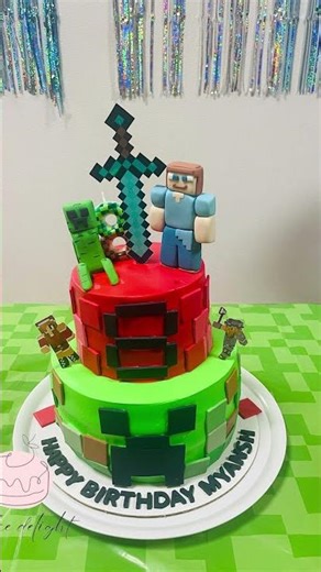 #minecraft themecake# fondant Steve# fondant creeper# handmade cake# homebaker# japanbaker#
