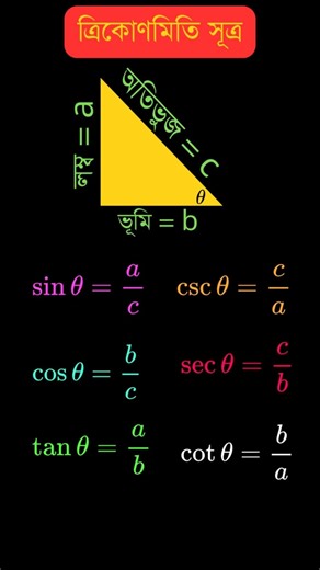 ত্রিকোণমিতির সব সূত্র ৩০ সেকেন্ডে | Trigonometry Formula Trick | Math Shorts
