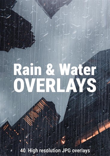 40 Rain & Water Overlays, Realistic Rain Effects, Wet Glass Drops, Screen Blend JPG, Photoshop Overlay Pack - Etsy