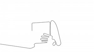 Animated drawing of continuous line draw architect meeting at construction site to talk blueprint design to team member. Building architecture concept. Single line animation. High quality 4k footage