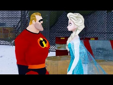 Mr .Incredible VS Frozen Elsa The Snow Queen GTA 4 MOD HD 18+