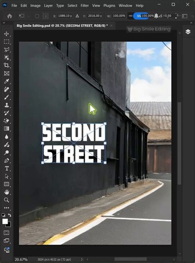 How to create realisticperspective text in Adobe Photoshop using vanishing point By bigsmileediting