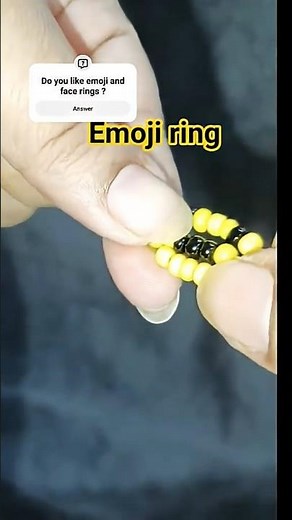 Emoji Beaded Ring 😊 | DIY Cute Yellow Bead Ring Tutorial #shorts #handmadejewelry #diy #beadsart#art