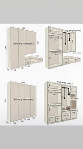 Some custom wardrobe layout and dimensions 📐📏💎✨💫 These options are utilizing the corner very efficiently 👏🏻 save for your future reference 📌💡 • • #wardrobedesign #wardrobegoals #kidswardrobe | Tiffany Design Studio