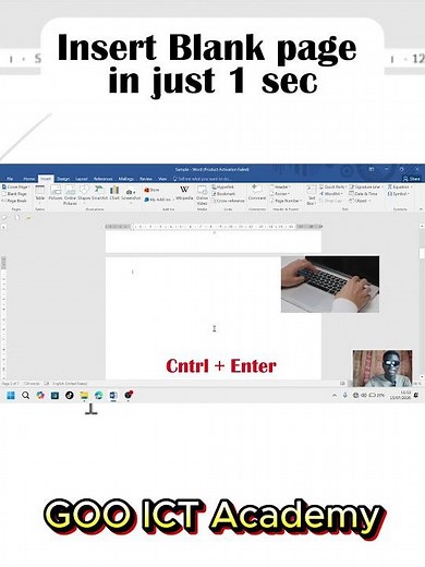 📄 Insert a New Page in MS Word in 1 Second! ⌨️