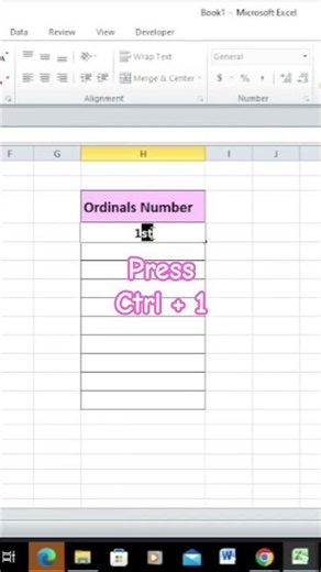 Enter Ordinals number (1st,2nd,3rd) automatically in excel short tricks 😎#ordinalnumbers #exceltips