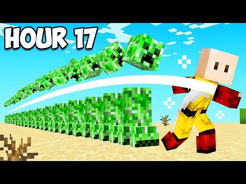 Training Like One Punch Man For 24 Hours! (Minecraft)
