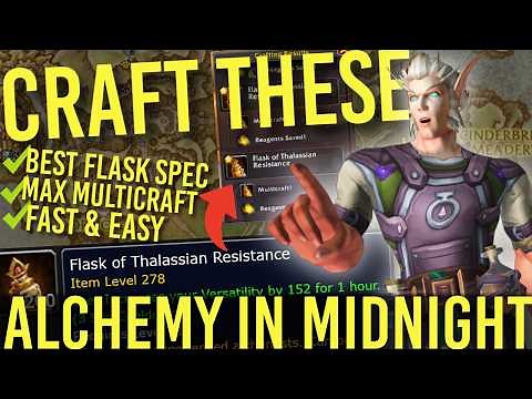 DON'T MISS! Sin'dorei Alchemy Build will Make BANK Multicrafting Flasks World of Warcraft Midnight
