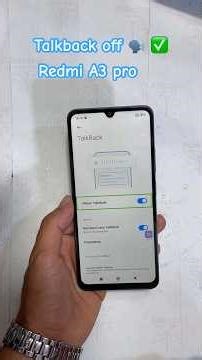 Redmi A3 Pro Talkback off 🗣️✅