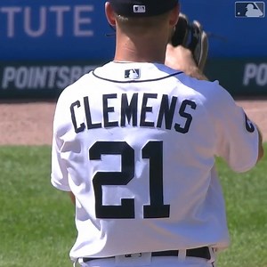 Yup that's Roger Clemens' son, Kody, on the hill in Detroit. | MLB