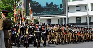 Watch as Yorkshire Regiment marches through Middlesbrough