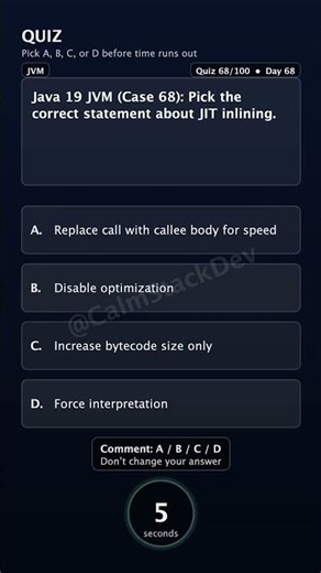 Quiz 268 JIT inlining Java19 | #shorts #java #quiz