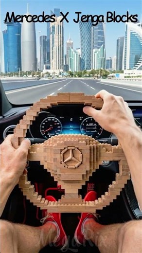 I Tried Driving With a Jenga Block Mercedes Wheel… 😱💥 (POV)#shorts #pov #asmr #bmw