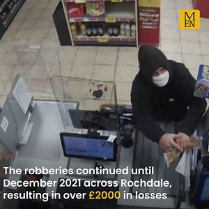 A hatchet-wielding thug was caught on camera threatening staff as he raided Morrisons in a spree of armed robberies across Rochdale | Manchester Evening News