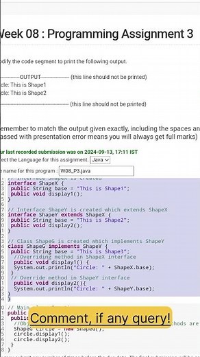 Nptel Java week 8 Programming Assignment Answers #nptel #viralshort