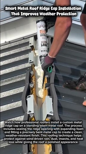 Smart Metal Roof Ridge Cap Installation That Improves Weather Protection #satisfying