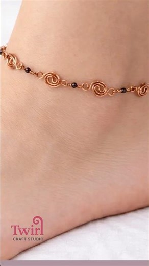 Easy Copper Wire Anklet for Beginners ✨ DIY Jewelry