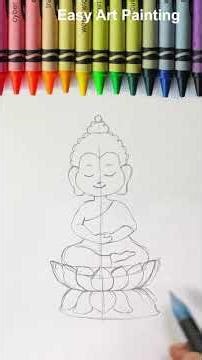 Easy way to Draw a Cute Buddha Step by Step for Beginners