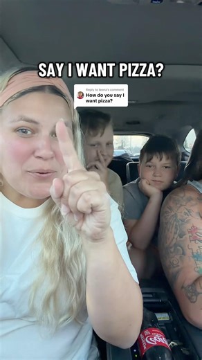 How to say I want pizza in sign language #fyp #deaf #signlanguage #cochlearimplant #babysignlanguage