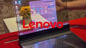Lenovo works on a laptop with transparent screen