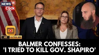 Cody Balmer pleads guilty to attempted murder, terrorism and arson attack at Pennsylvania Governor Josh Shapiro's residence, gets upto 50 years in prison #JoshShapiro #CodyBalmer | News18