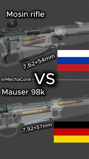 Mauser 98k vs Mosin rifle #guns #comparison #shorts