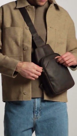 Leather Crossbody Sling With Secure Hidden Compartment – Men’s Dark Brown Chest Bag for Travel and Everyday Carry - Etsy