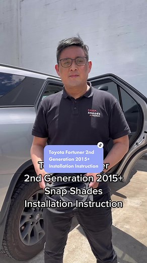 You ask, we answer. 🙌🏻 Here is how to install Snap Shades on the Toyota Fortuner 2nd Generation 2015 . #snapshades #slipslopsnap #fyp #summer
