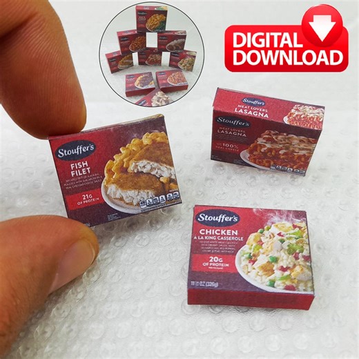 14 Style Miniature Food Box Template | Printable Dollhouse Miniatures DGITAL DOWNLOAD FILE - Etsy