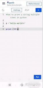 Python program to print string multiple times using 1 line code #shorts #python #programming #coding
