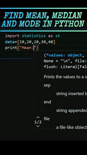 Basic Statistics in Python: Finding Mean, Median, and Mode | #learnpython #statistics #python