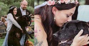 Maid of Honor Carries Bride's Dying Dog Down Aisle in Beautiful Ceremony