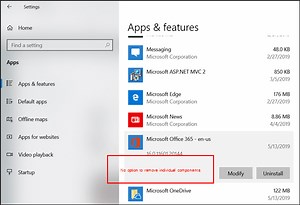 Cómo desinstalar aplicaciones de Office individuales de un equipo con Windows 10