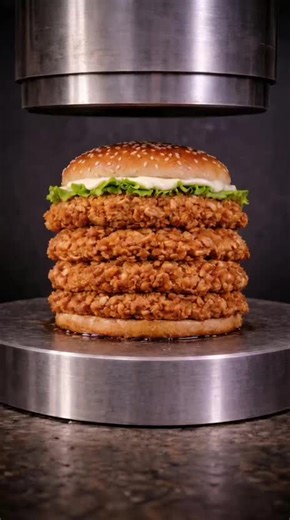 Hydraulic Press vs KFC Burger: Satisfying Experiment