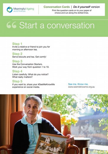 See me. Know me. Templates - Meaningful Ageing Australia