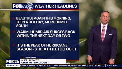 Houston weather: Sunny, hot Wednesday; low humidity