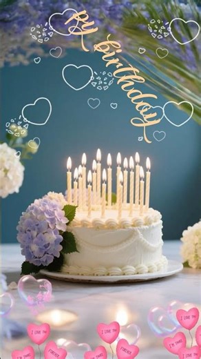 Happy birthday song Mini heart flower cake Text Motion #birthday #생일 #happy #birthdaysong