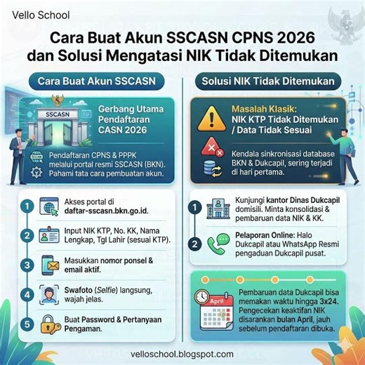 Cara Buat Akun SSCASN CPNS 2026 dan Solusi Mengatasi NIK Tidak Ditemukan