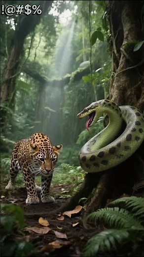 Jaguar vs. Python: Jungle Showdown in the Sunlight 🐆🌿🐍#JungleClash #WildInstincts #NatureEncounter