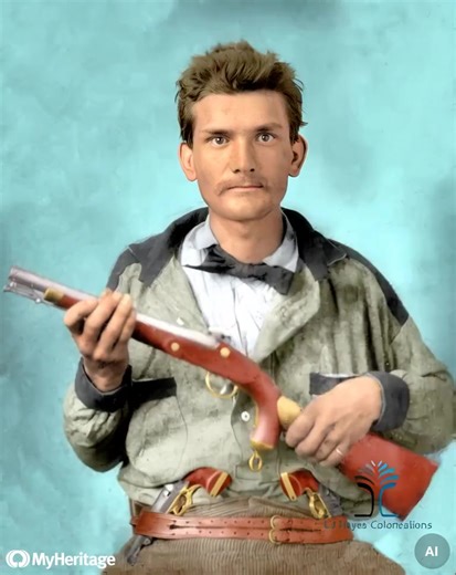 36K views · 704 reactions | My colorized and animated image of Private Stephen Pollard of Co. B and Co. L, 7th Confederate States Cavalry Regiment, in uniform with 1855 Springfield pistol carbine. | LJ Hayes Colorization of Southern American History | Facebook